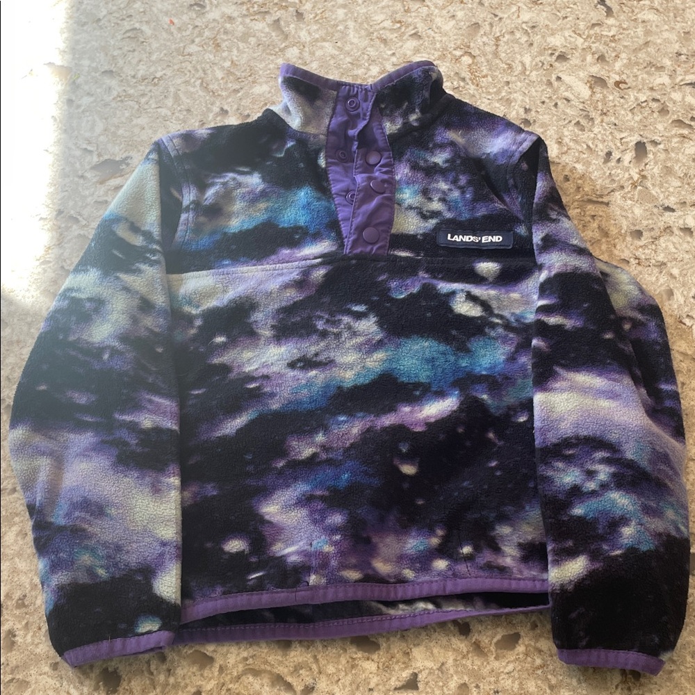 Lands' End Multicolor Fleece Pullover